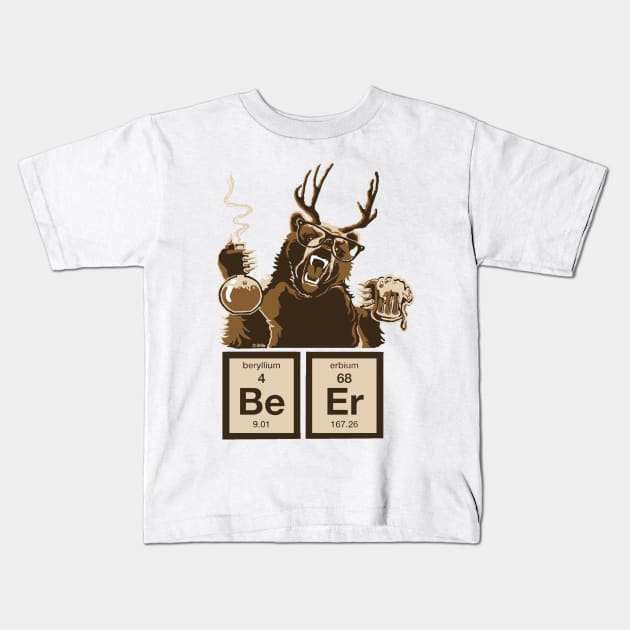 Chemistry Bear Discovered Beer Kids T-Shirt by NewSignCreation